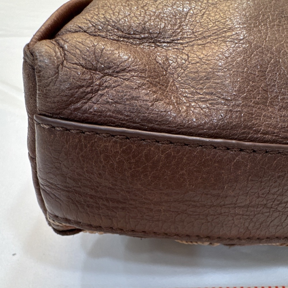 The Sak Brown Woven Crossbody Bag Zip Closure, Adjustable Strap, Pockets - Picture 4 of 11